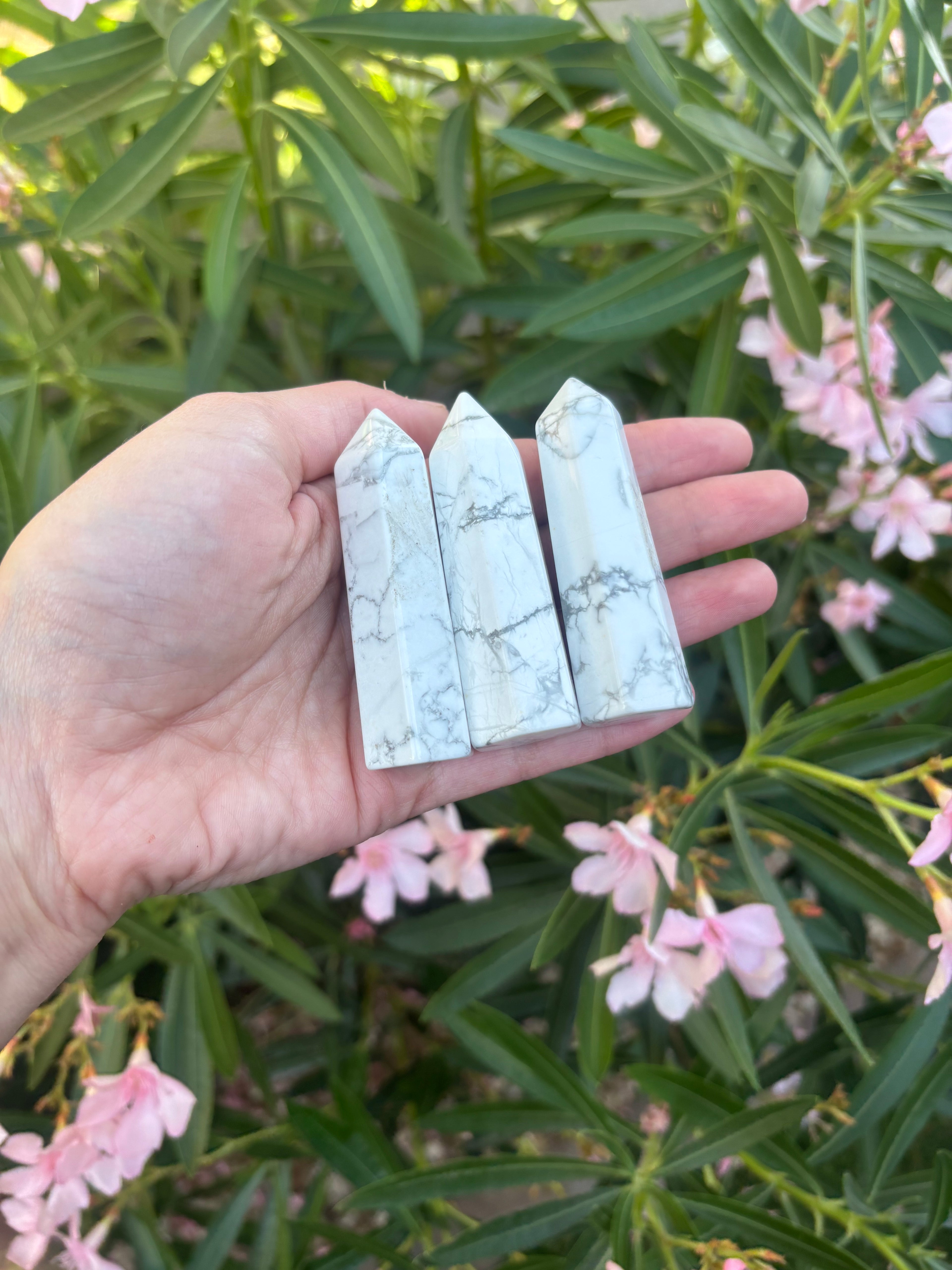 White Howlite Tower Point