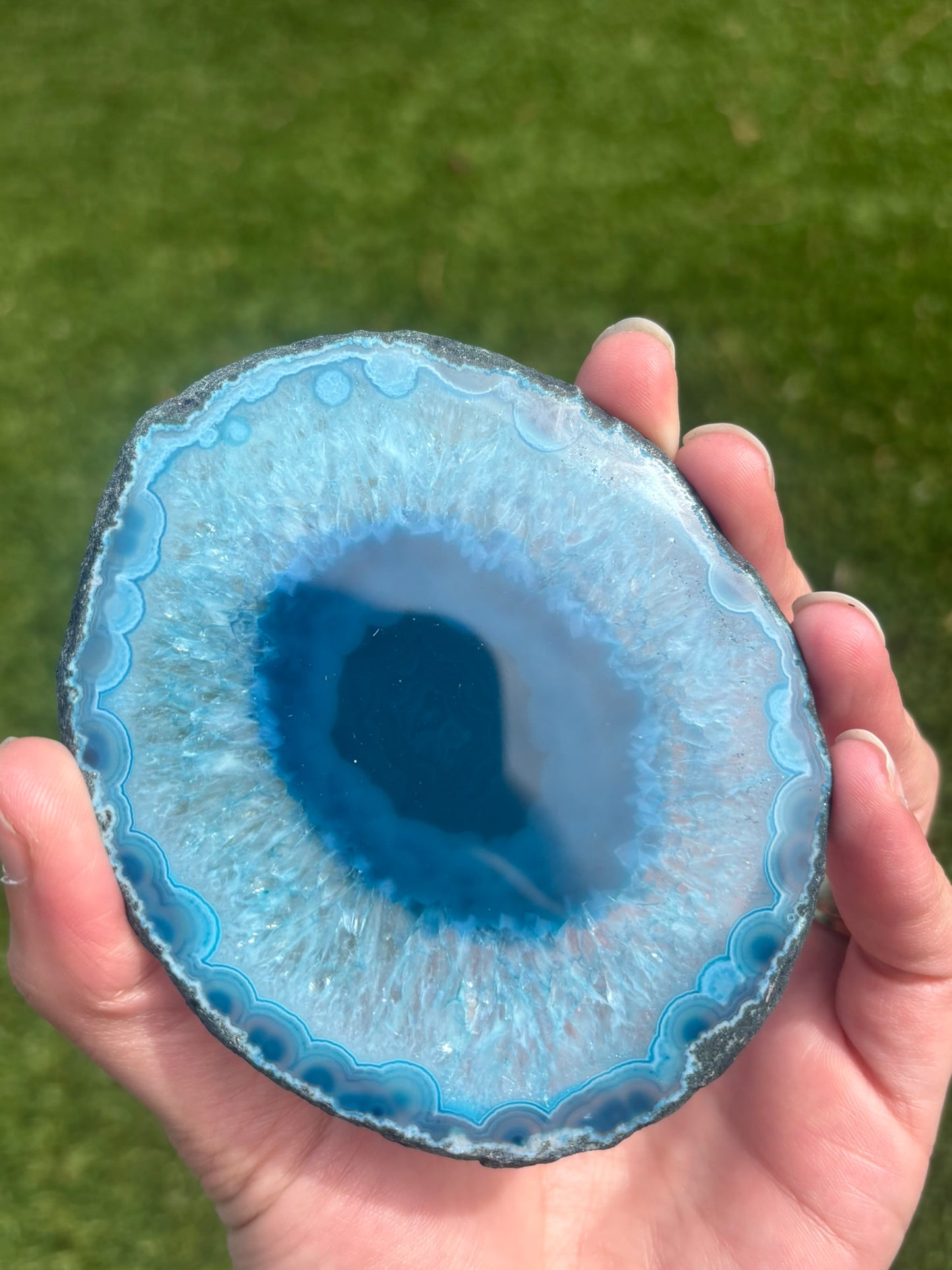 Blue Agate Translucent Slice