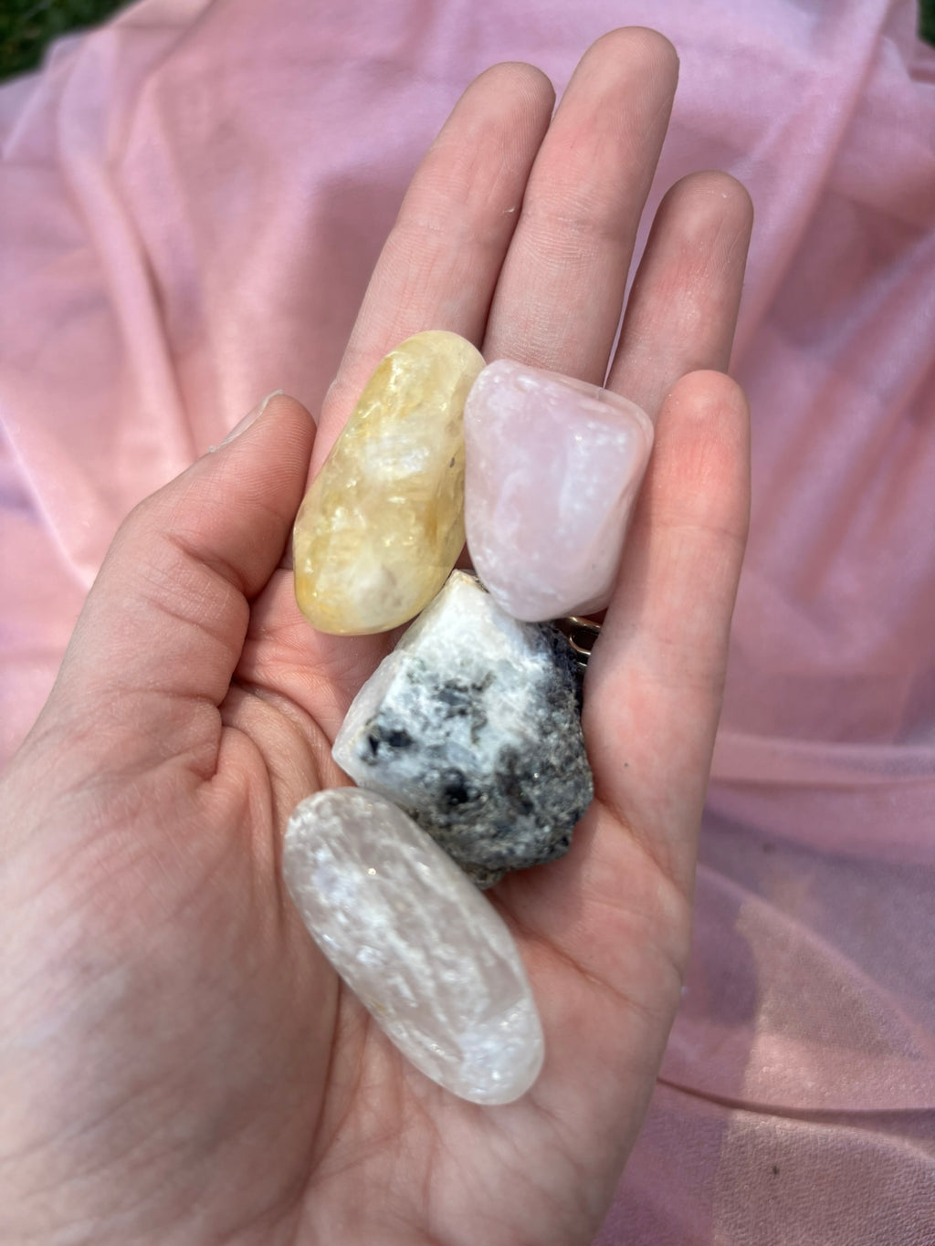 Love & Light Crystal Kit - Rose Quartz, Moonstone, Citrine, Clear Quartz