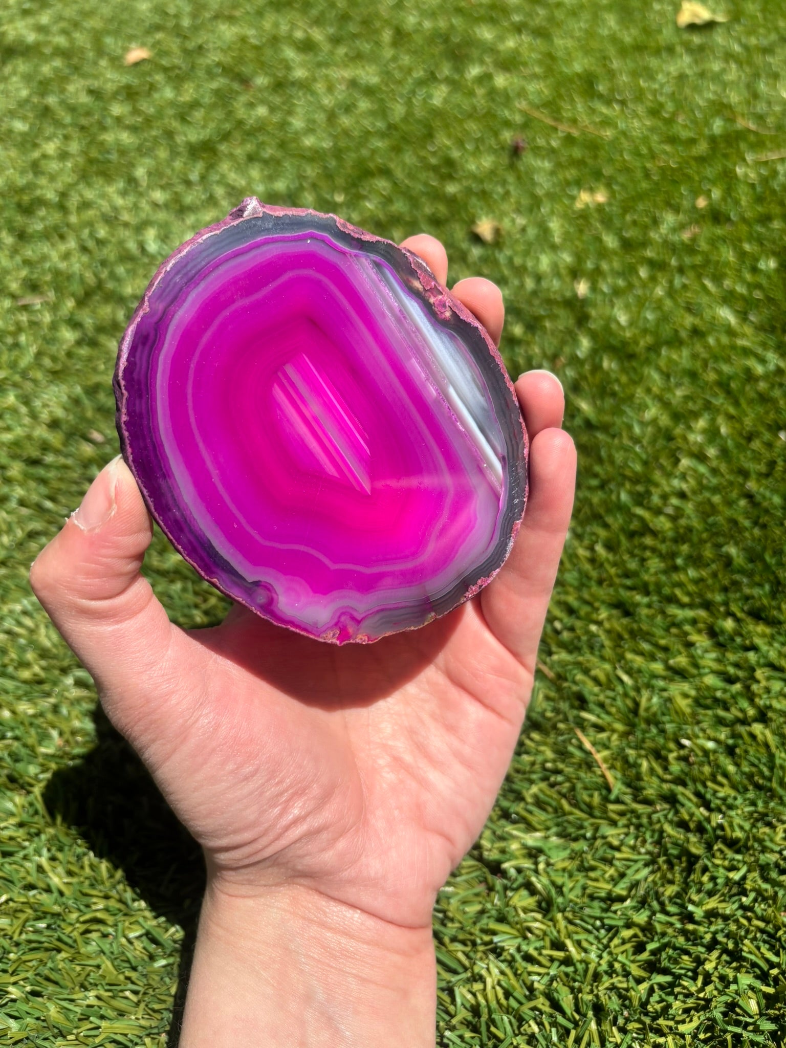 Pink Banded Agate Slice