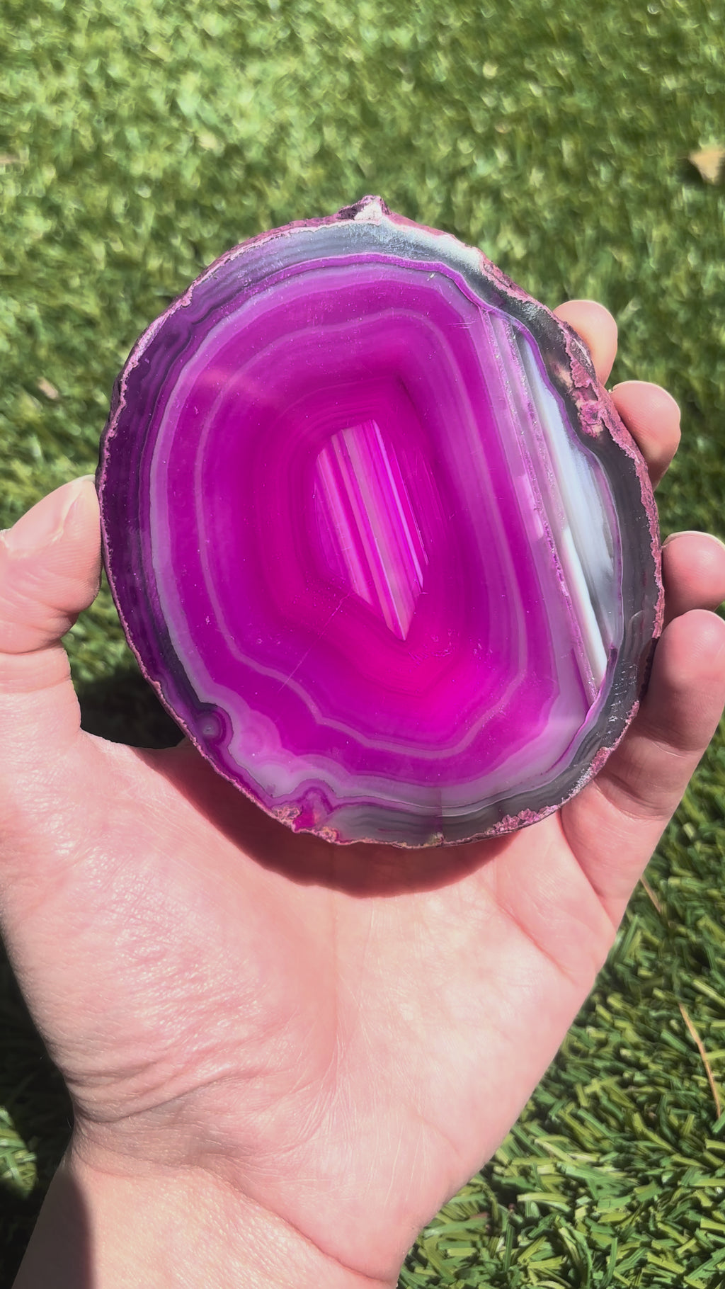 Pink Banded Agate Slice