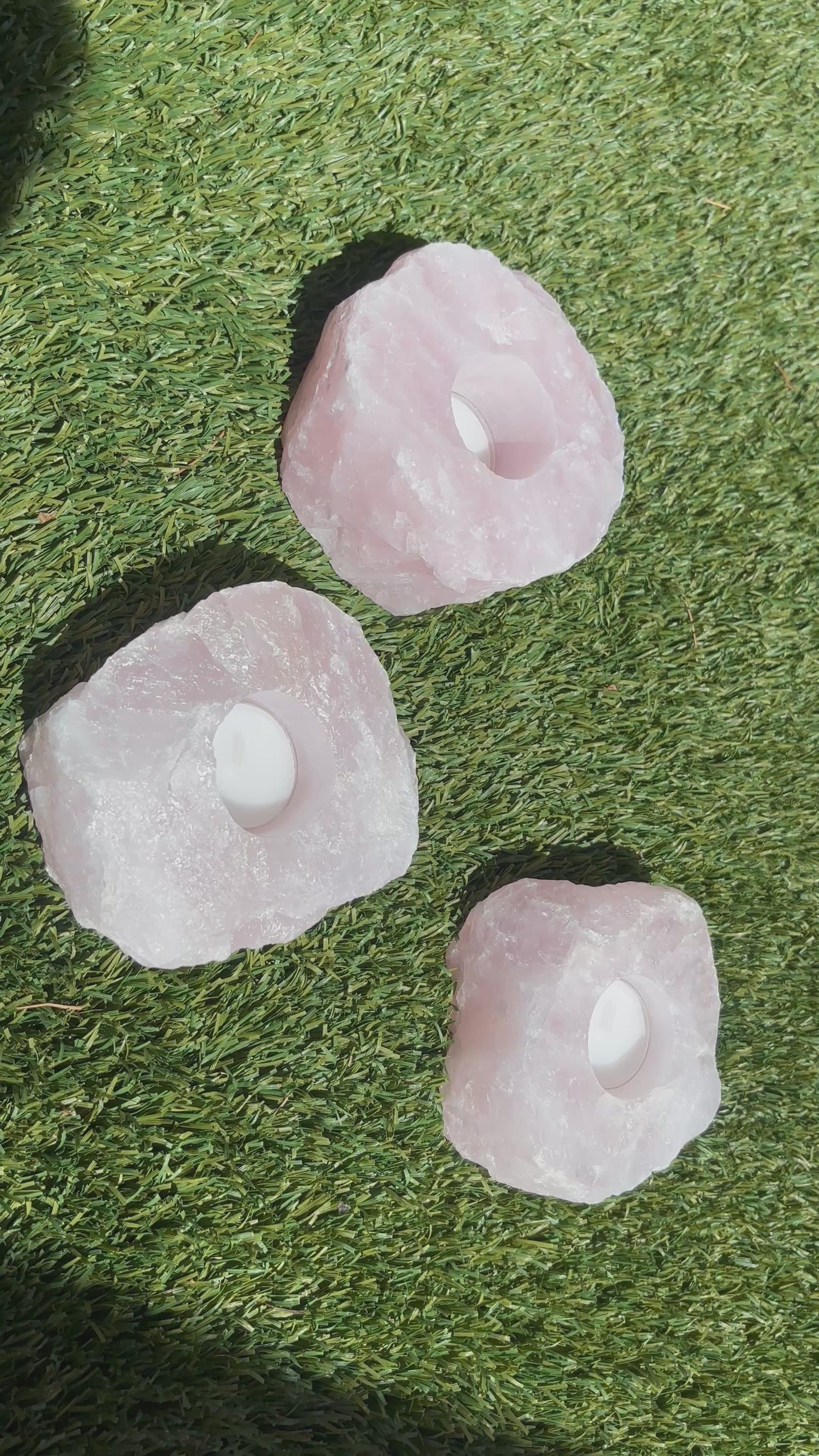 Rose Quartz Crystal Candle Holder